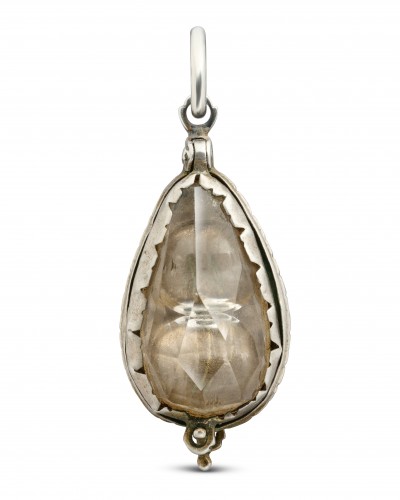 Talismanic Rock Crystal and Silver Crabs’ Eye Pendant