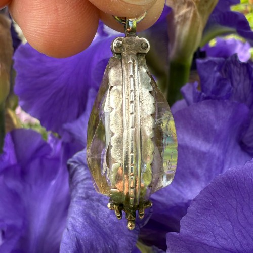 - Talismanic Rock Crystal and Silver Crabs’ Eye Pendant
