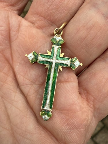  - Enamelled Gold Cross with Instruments of the Passion, Germany 17th Century