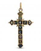 Croix en or émaillé avec instruments de la Passion, Allemagne début du XVIIe siècle
