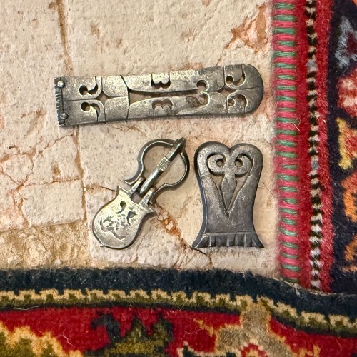Antiquités - Silver Belt Fittings with Openwork Decoration, Byzantine Empire 6th–7th ce