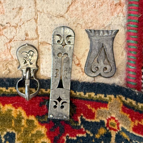 Antiquités - Silver Belt Fittings with Openwork Decoration, Byzantine Empire 6th–7th ce