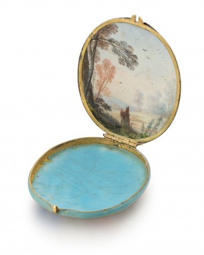 Bijouterie, Joaillerie  - Pendentif médaillon en or et émail représentant la Vierge à l'Enfant
