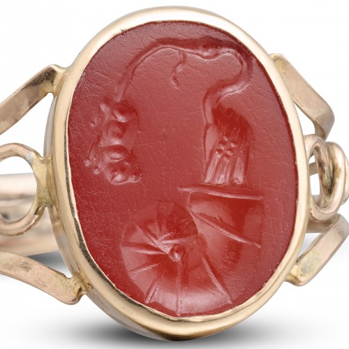 Bague en or début du XIXe siècle avec intaille romaine antique - Bijouterie, Joaillerie Style 