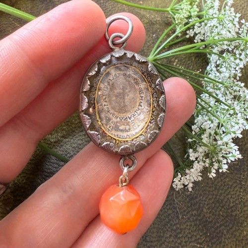  - Eglomisé Pendant of the Virgin and Child with Reliquary