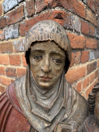 Polychromed Limewood Sculpture of Anna Selbdritt. South German, 16th centur - 