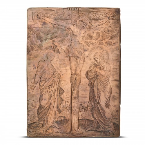 Printing Plate of the Crucifixion by Alessandro Badiale, Bologna, c.1626–71