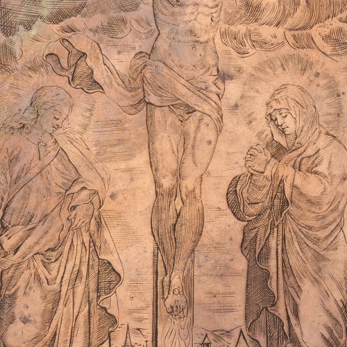 Planche d'impression de la Crucifixion par Alessandro Badiale, Bologne milieu du XVIIe siècle - Matthew Holder