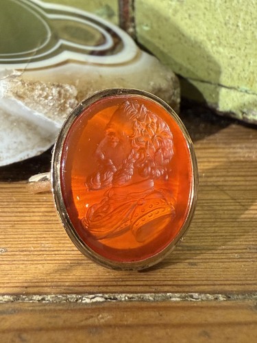  - Carnelian Intaglio Ring Depicting King Henri IV of France, Frabnce 19th century
