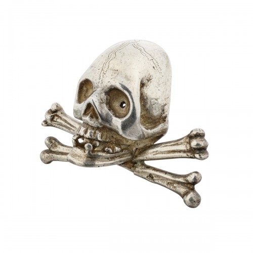 Silver Skull and Crossbones from the Base of a Crucifix, Italy17th cent