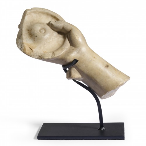 Ancient Marble Hand Holding a Phiale. Roman circa 1st–2nd Century A.D.   - Ancient Art Style 