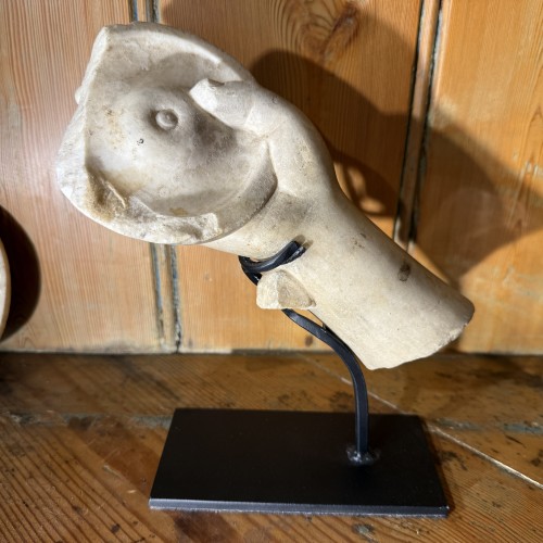 Ancient Marble Hand Holding a Phiale. Roman circa 1st–2nd Century A.D.   - 