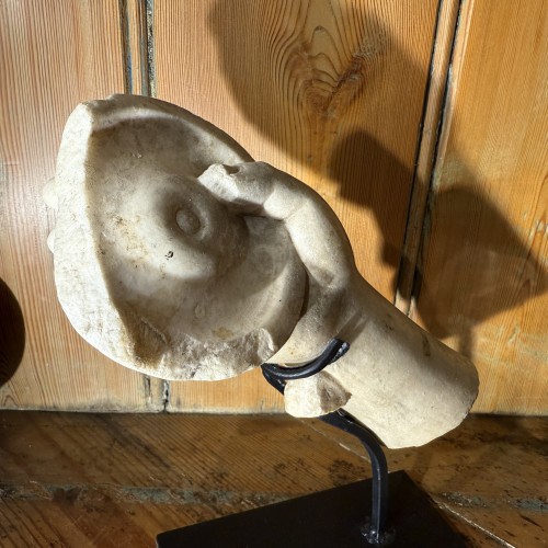 BC to 10th century - Ancient Marble Hand Holding a Phiale. Roman circa 1st–2nd Century A.D.  