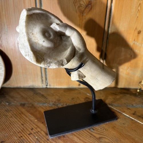 Ancient Marble Hand Holding a Phiale. Roman circa 1st–2nd Century A.D.   - 