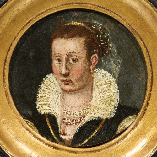 Portrait Miniature of a North Italian Noblewoman Wearing a Veil c.1580s–90 - Objects of Vertu Style 