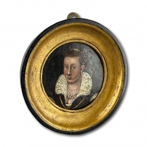 <= 16th century - Portrait Miniature of a North Italian Noblewoman Wearing a Veil c.1580s–90