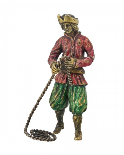 Figure de marin en vermeil et émail, provenant d'une nef, Allemagne début du XVIIe s