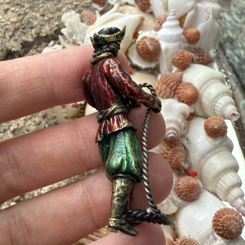 Silver-gilt and Enamel Figure of a Sailor from a Nef, Germany 17th century - 