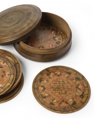 Curiosities  - Set of Twelve Elizabethan Painted Trenchers, England 16th century
