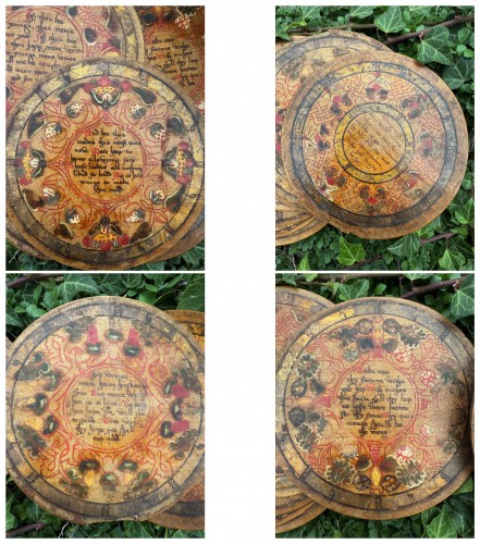  - Set of Twelve Elizabethan Painted Trenchers, England 16th century