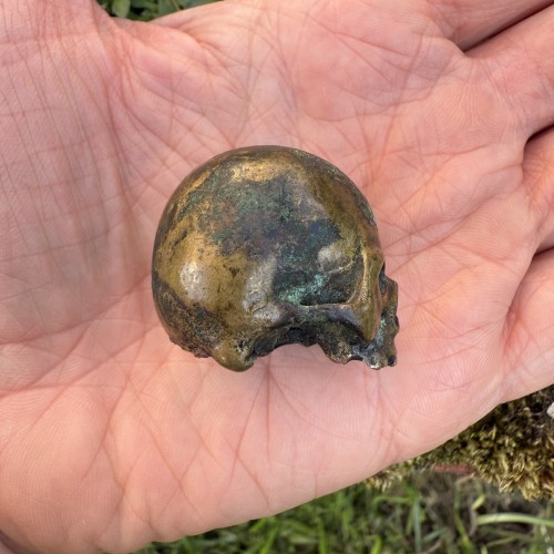 Curiosities  - Bronze Skull Finial from the Base of a Crucifix