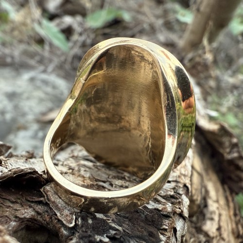 <= 16th century - Renaissance Agate Cameo Ring Depicting a Julio-Claudian Prince.