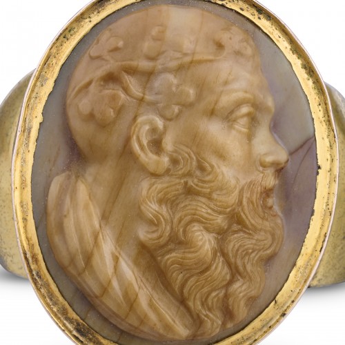 A Cameo Ring Depicting Bacchus, Italy or England circa 1800–1820 - Antique Jewellery Style 