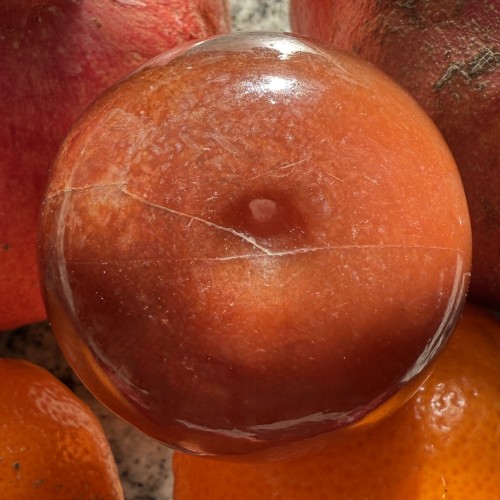 18th century - Gold-Mounted Agate Bonbonnière in the Form of an Orange, mid-18th century.