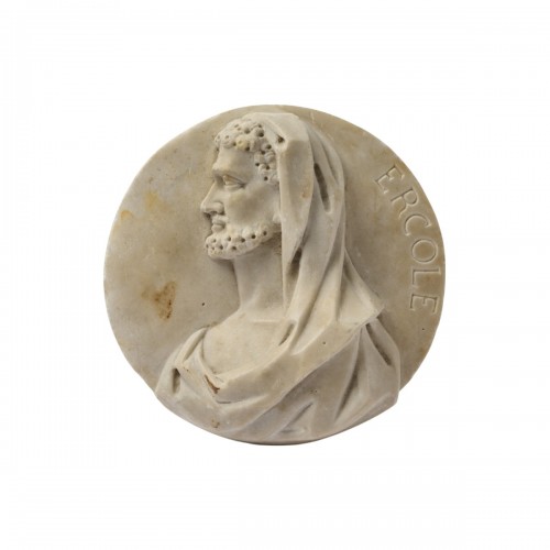 Marble Relief Portrait of Hercules, Italy 18th / 19th century.