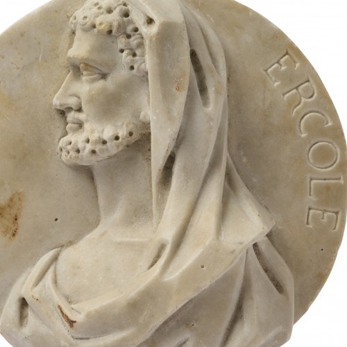Marble Relief Portrait of Hercules, Italy 18th / 19th century. - Collectibles Style 
