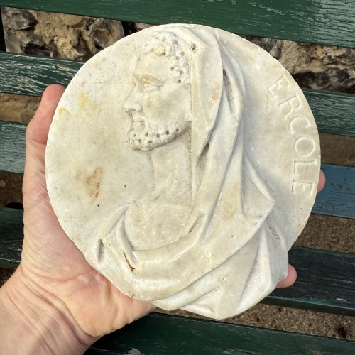 Marble Relief Portrait of Hercules, Italy 18th / 19th century. - 