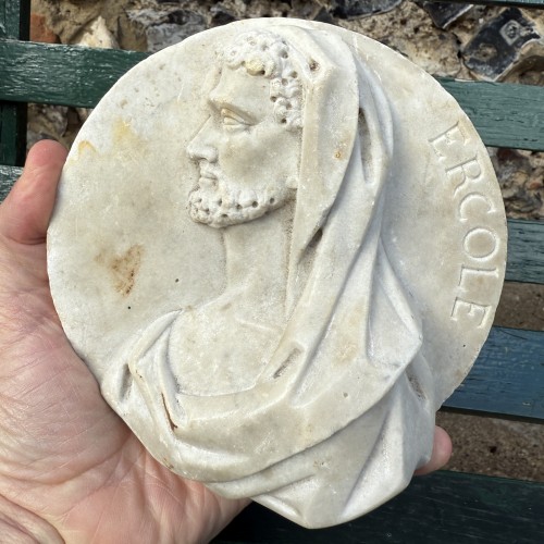Marble Relief Portrait of Hercules, Italy 18th / 19th century. - 