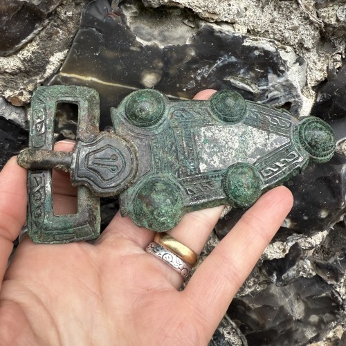  - Merovingian Buckle and Trapezoidal Plate, Northern Gaul circa 600–630 AD.