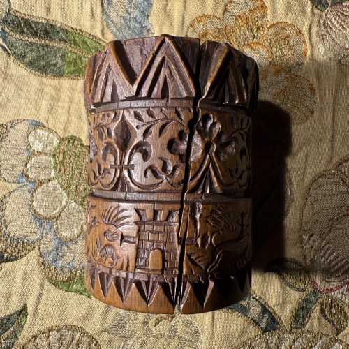 XVIIIe siècle - Gravure sur rouleau en buis aux armoiries royales France, XVIIIe siècle