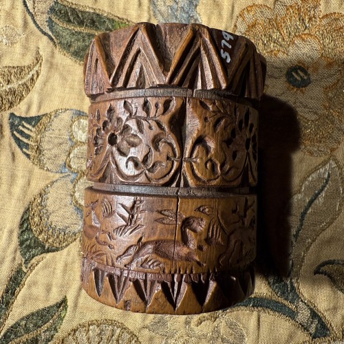 Antiquités - Gravure sur rouleau en buis aux armoiries royales France, XVIIIe siècle