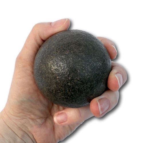 Curiosities  - Bezoar Stone with Turned Ebonised Wooden Stand, 18th century.