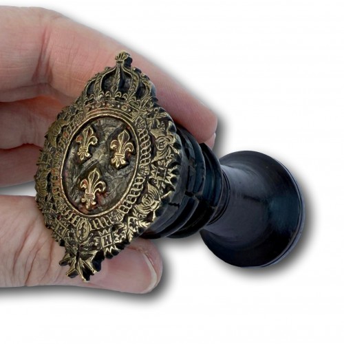 Antiquités - Bookbinding Stamp with the Arms of King Charles X - France, Paris c.1824–30