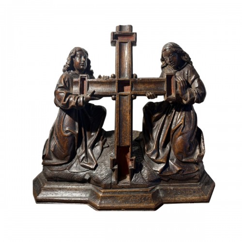 Deux anges agenouillés soutenant la Croix, Pays-Bas méridionaux vers 1500-1520