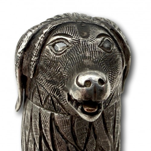 Silver Spice Container in the Form of a Poodle, 18th century - Objects of Vertu Style 