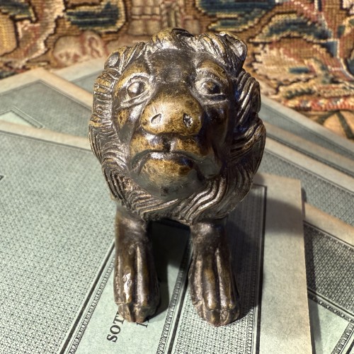 Antiquités - Petit lion en bronze Renaissance, Allemagne ou Italie XVIe siècle