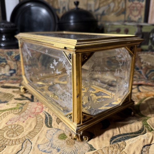 Antiquités - Coffret en cristal de roche attribué à Giovanni Battista Metellino, Milan,d.1724