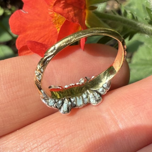 Rose-Cut Diamond and Blue Enamel Ring England circa 1680–1700 - 