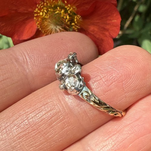  - Rose-Cut Diamond and Blue Enamel Ring England circa 1680–1700