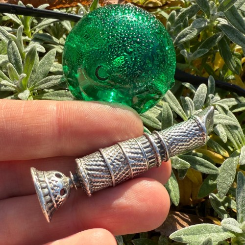 Engine-Turned Silver Combination Pomander Whistle Germany 18th century - Objects of Vertu Style 