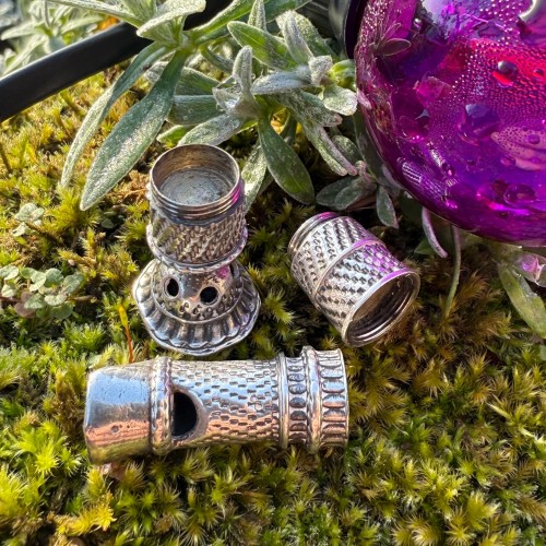 Objects of Vertu  - Engine-Turned Silver Combination Pomander Whistle Germany 18th century