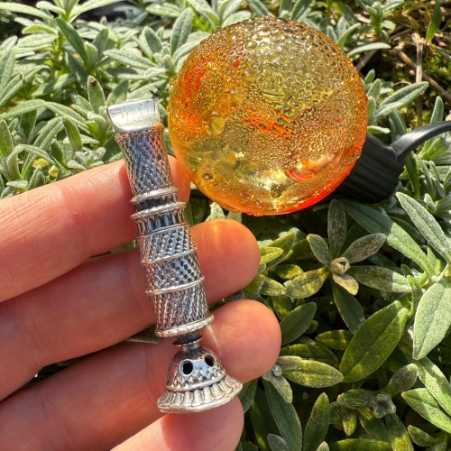 18th century - Engine-Turned Silver Combination Pomander Whistle Germany 18th century