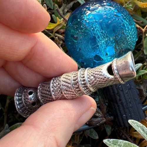 Antiquités - Engine-Turned Silver Combination Pomander Whistle Germany 18th century