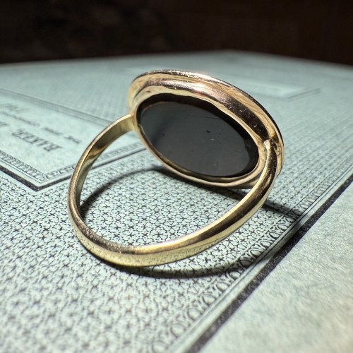 Gold Ring with a Roman Magical Jasper Intaglio Roman,1st–2nd century AD.  - 