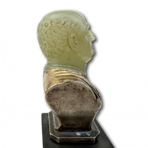  - Small Chalcedony &amp; Silver-Gilt Bust of the Emperor Vespasian, Italy 17th–18th century