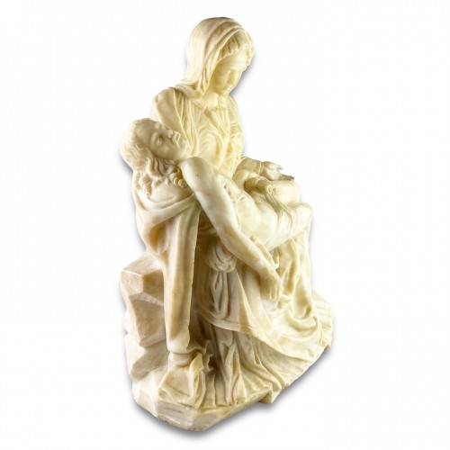 Alabaster sculpture of the pieta. French or Italian, 17th century. - 